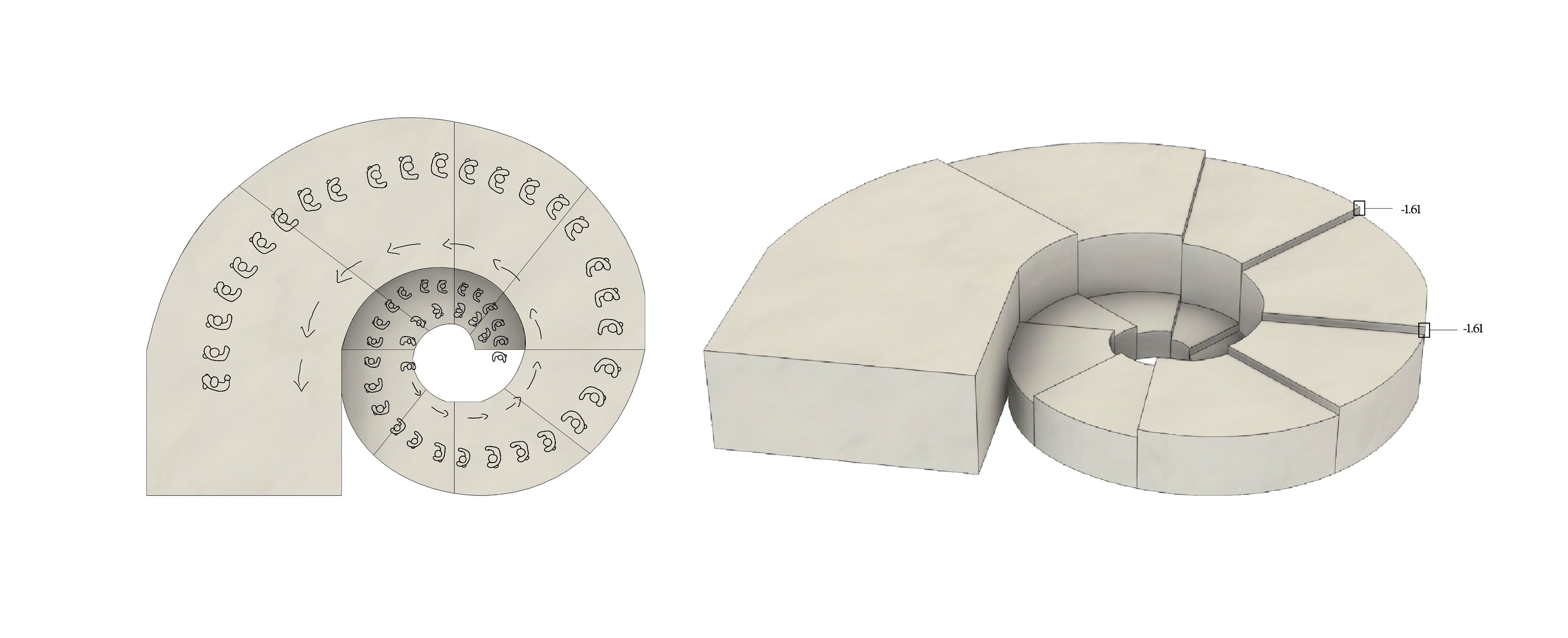 Movement through ammonite